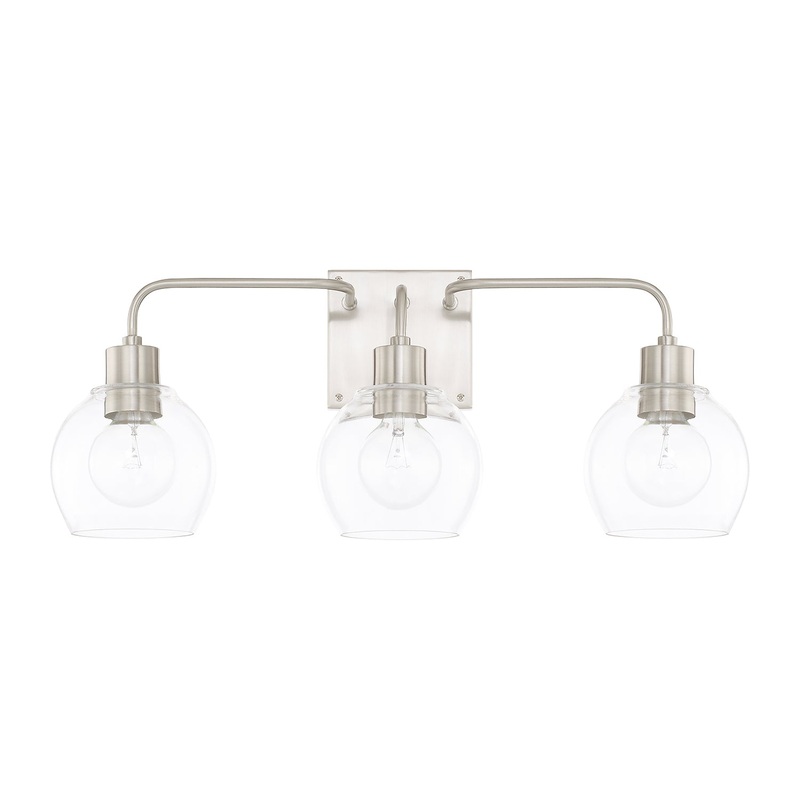 Capital Lighting 120031BN-426 Tanner Three Light Vanity, Brushed Nickel