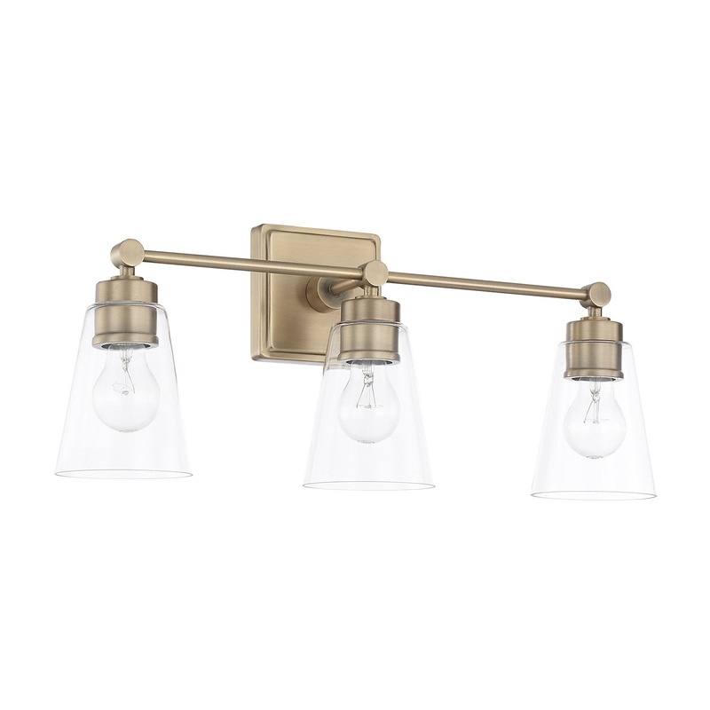 Capital Lighting 121831AD-432 Rory Three Light Vanity, Aged Brass