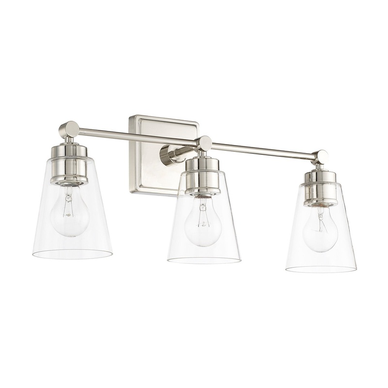Capital Lighting 121831PN-432 Rory Three Light Vanity, Polished Nickel