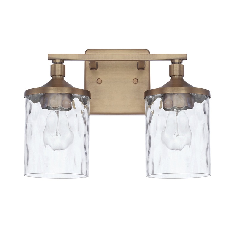 Capital Lighting 128821AD-451 Colton Two Light Vanity, Aged Brass
