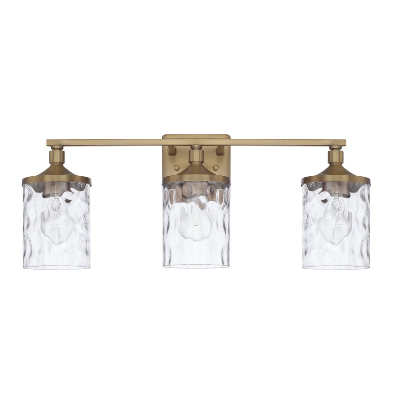 Capital Lighting 128831AD-451 Colton Three Light Vanity, Aged Brass