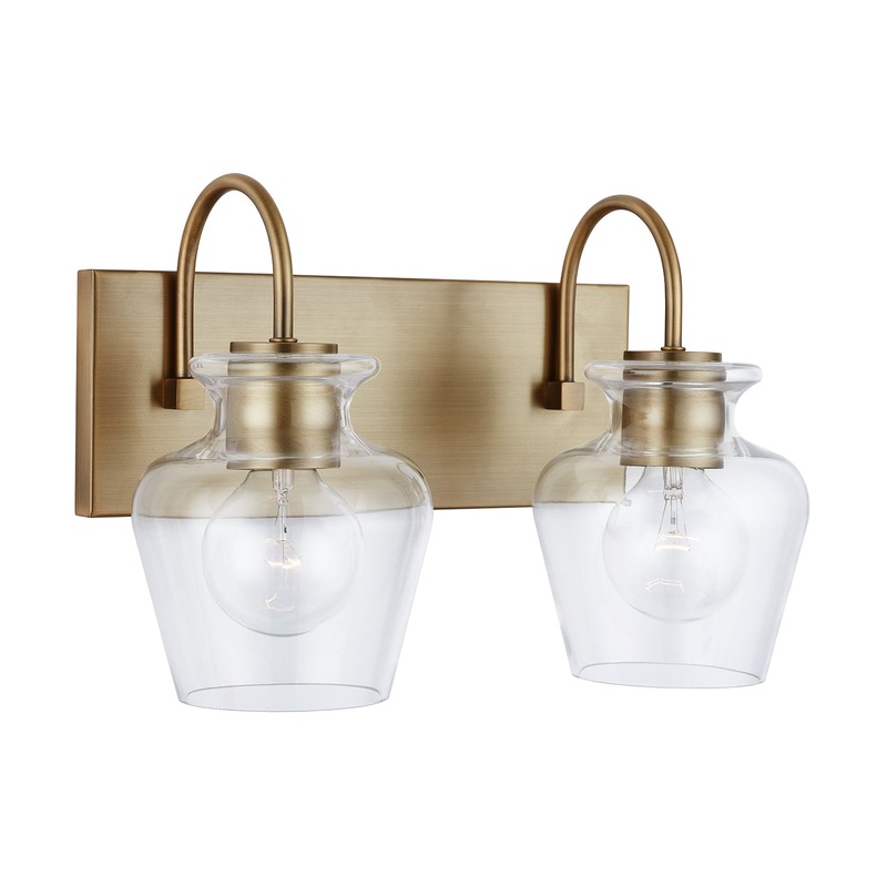 Capital Lighting 138121AD-490 Danes Two Light Vanity, Aged Brass (Discontinued)