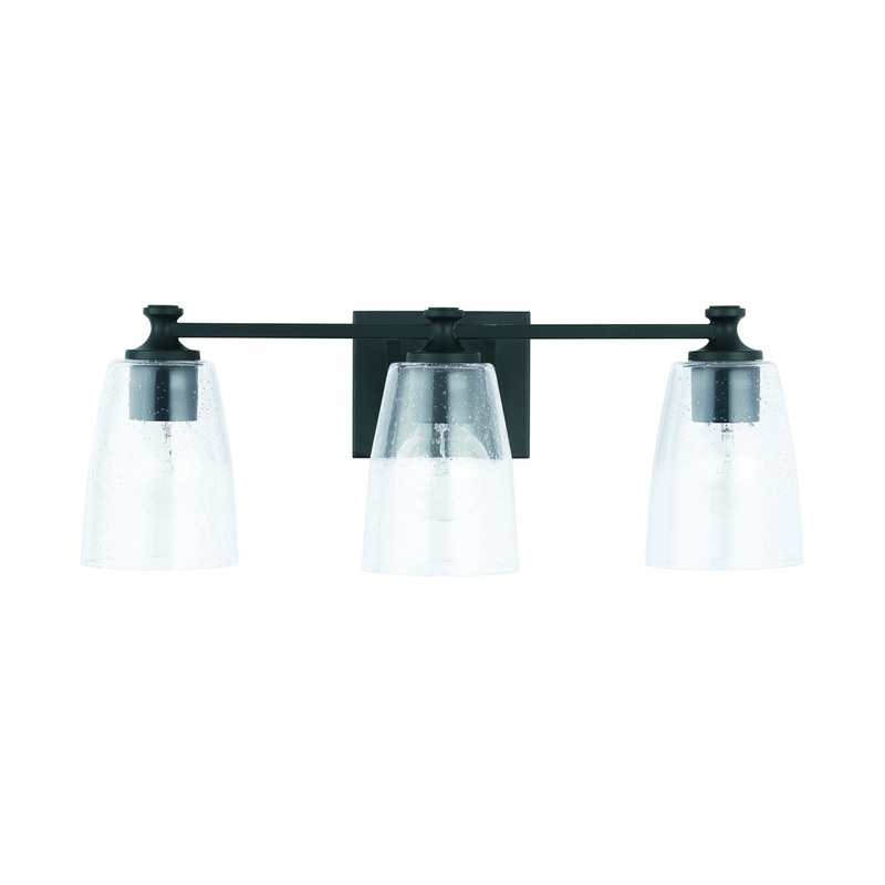 Capital Lighting 140931MB-506 Myles Three Light Vanity, Matte Black