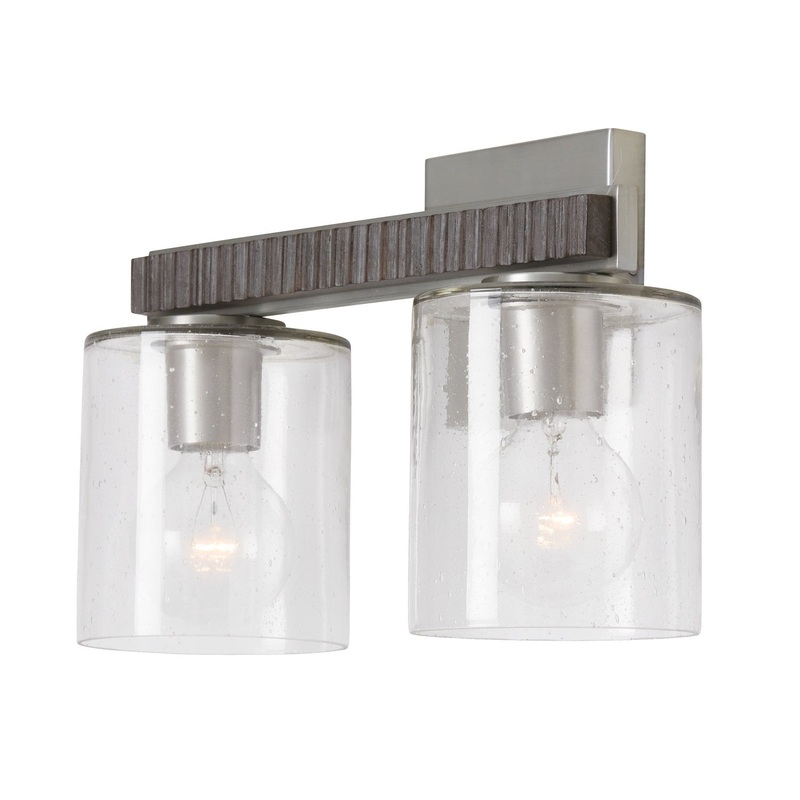 Capital Lighting 146121CM-531 Sawyer Two Light Vanity, Carbon Grey and Matte Nickel (Discontinued)