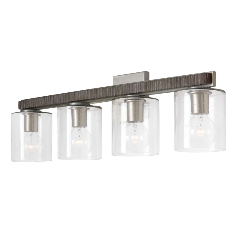 Capital Lighting 146141CM-531 Sawyer Four Light Vanity, Carbon Grey and Matte Nickel (Discontinued)