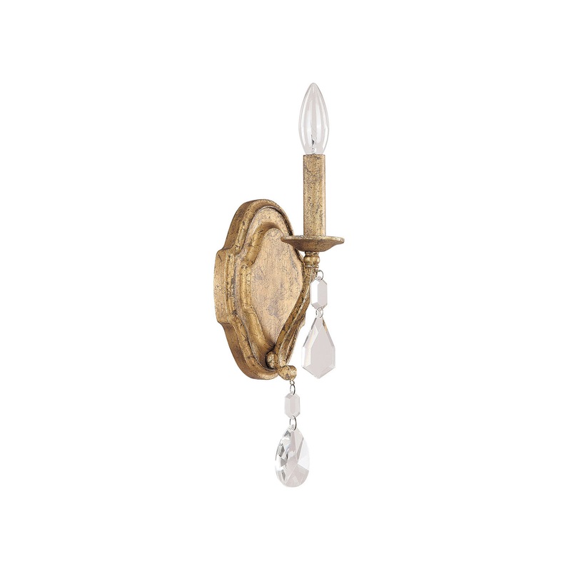 Capital Lighting 1616AG-CR Blakely One Light Wall Sconce, Antique Gold