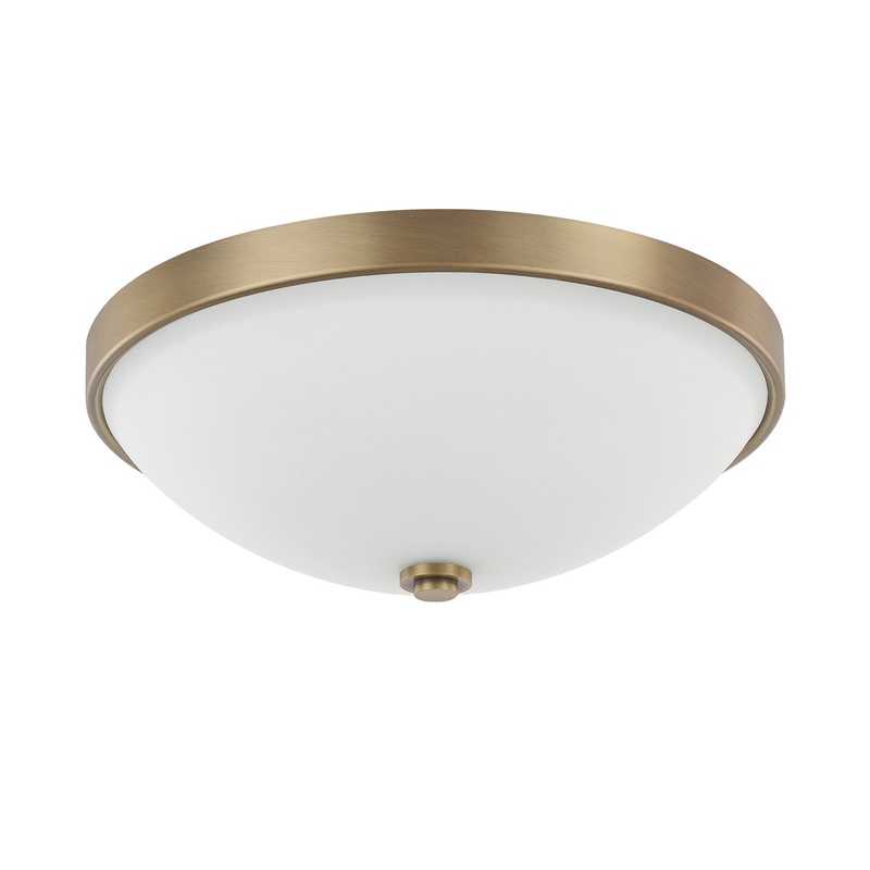 Capital Lighting 2323AD-SW Perkins Two Light Flush Mount, Aged Brass