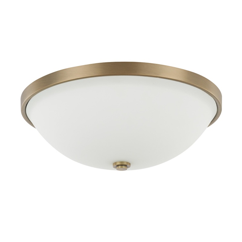 Capital Lighting 2325AD-SW Perkins Three Light Flush Mount, Aged Brass