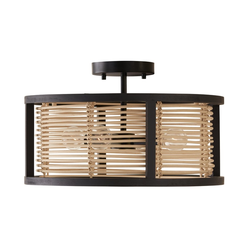 Capital Lighting 244041FK Rico Four Light Semi-Flush Mount, Flat Black