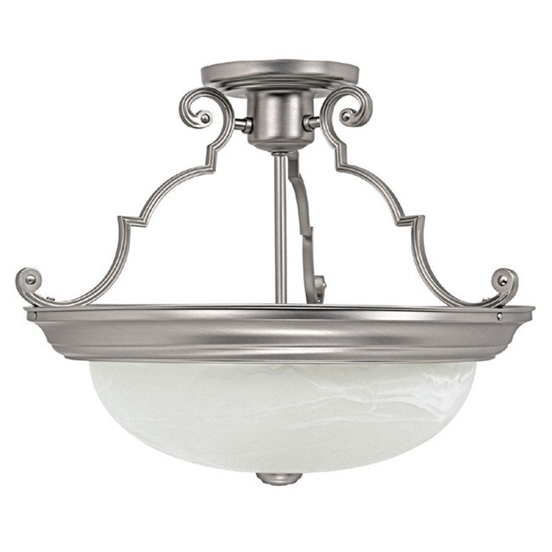Capital Lighting 2717MN Holmes Three Light Semi-Flush Mount, Matte Nickel (Discontinued)