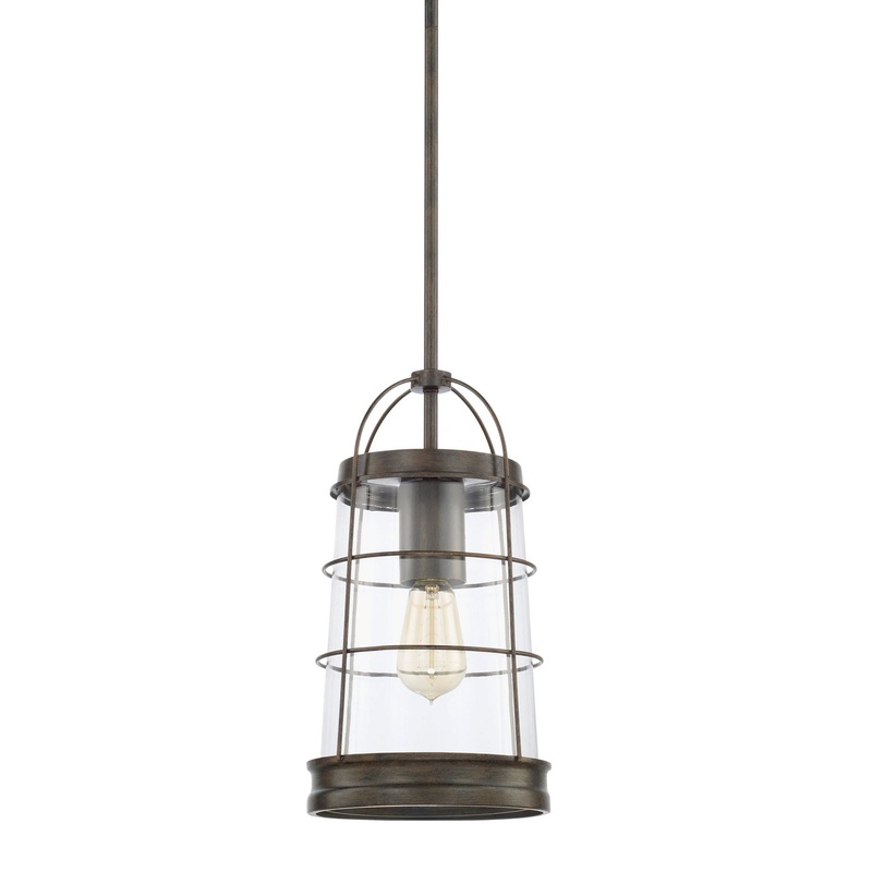 Capital Lighting 327411NG Beaufort One Light Pendant, Nordic Grey (Discontinued)