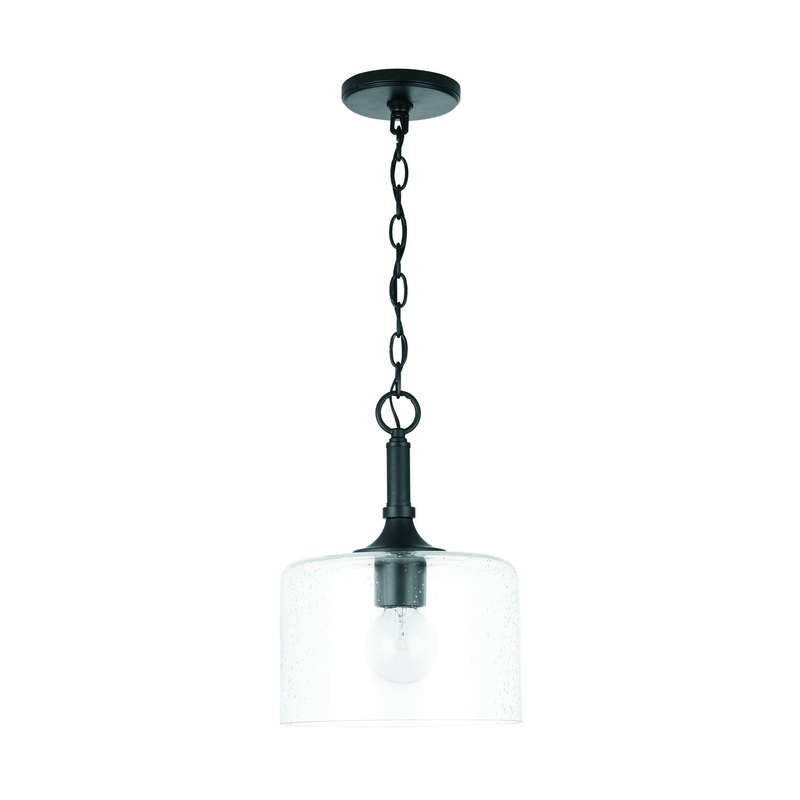 Capital Lighting 339311MB Carter One Light Pendant, Matte Black