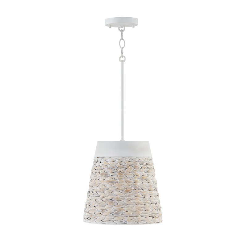 Capital Lighting 343911HW Tallulah One Light Pendant, Chalk Wash