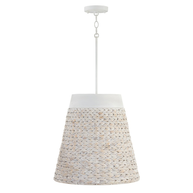 Capital Lighting 343941HW Tallulah Four Light Pendant, Chalk Wash