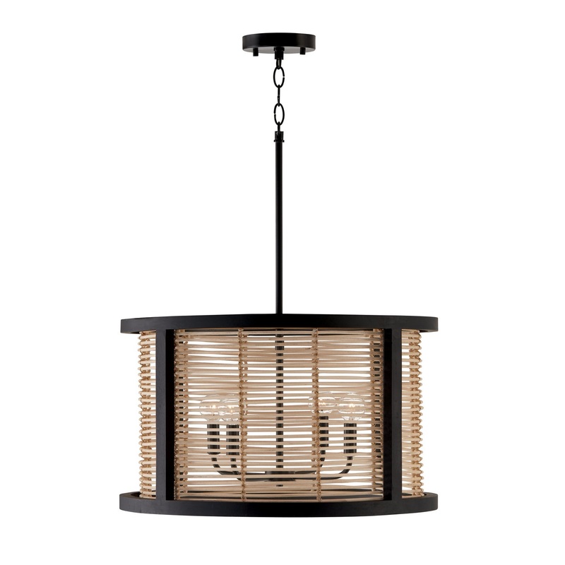 Capital Lighting 344061FK Rico Four Light Pendant, Flat Black