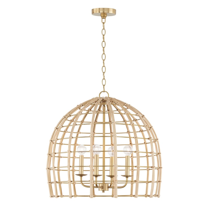 Capital Lighting 344141MA Wren Four Light Pendant, Matte Brass