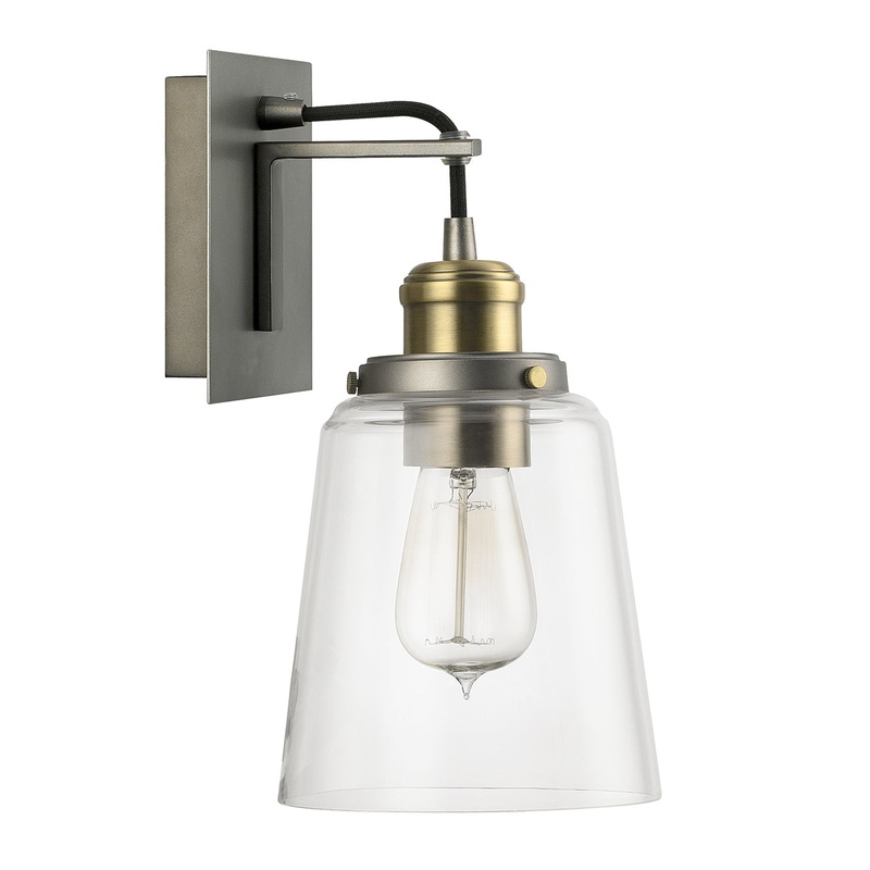Capital Lighting 3711GA-135 Fallon One Light Wall Sconce, Graphite and Aged Brass