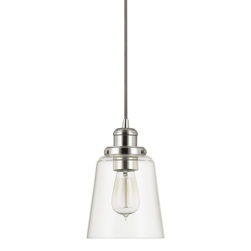 Capital Lighting 3718PN-135 Fallon One Light Pendant, Polished Nickel