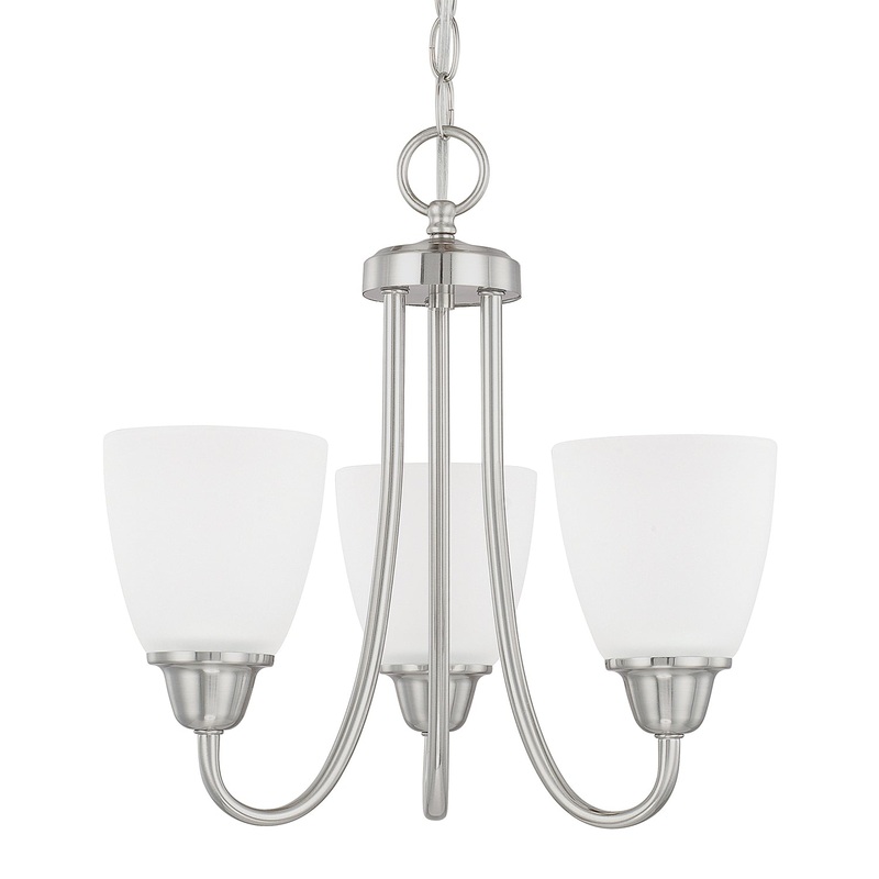 Capital Lighting 415131BN-337 Trenton Three Light Chandelier, Brushed Nickel