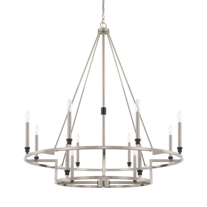 Capital Lighting 425201BT Tux 12 Light Chandelier, Black Tie