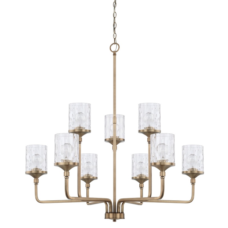 Capital Lighting 428891AD-451 Colton Nine Light Chandelier, Aged Brass