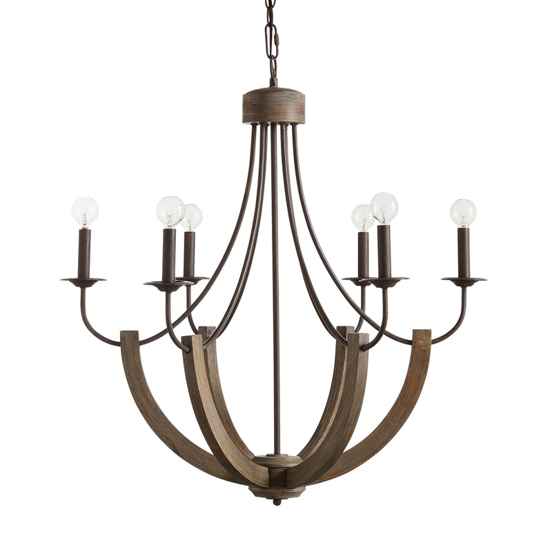 Capital Lighting 429161NG Tybee Six Light Chandelier, Nordic Grey