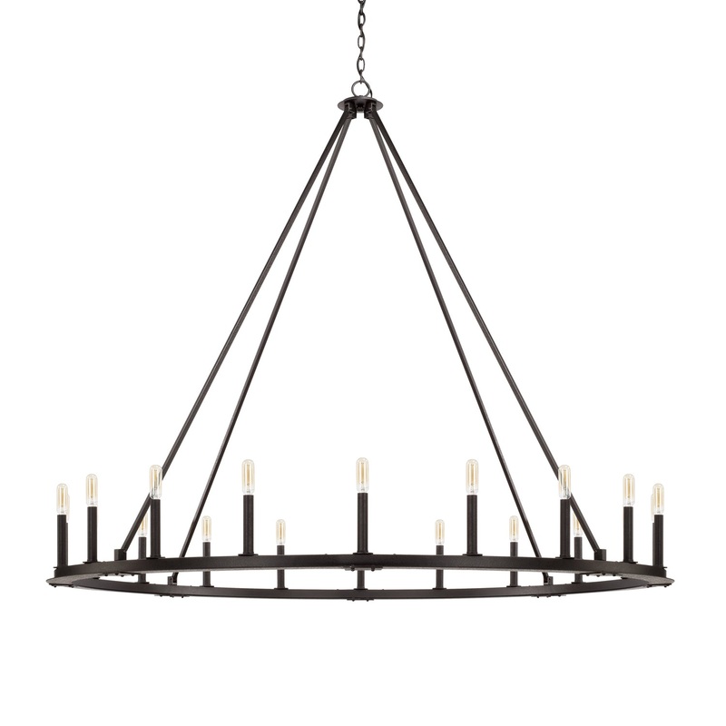 Capital Lighting 4913BI Pearson 20 Light Chandelier, Black Iron