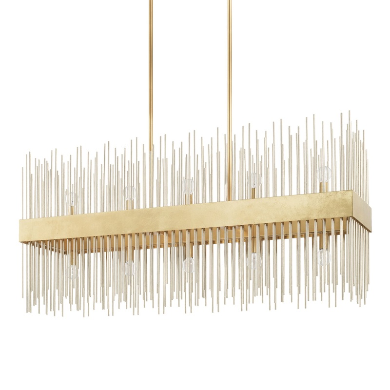 Capital Lighting 825401FI Lena Ten Light Island Pendant, Fire and Ice