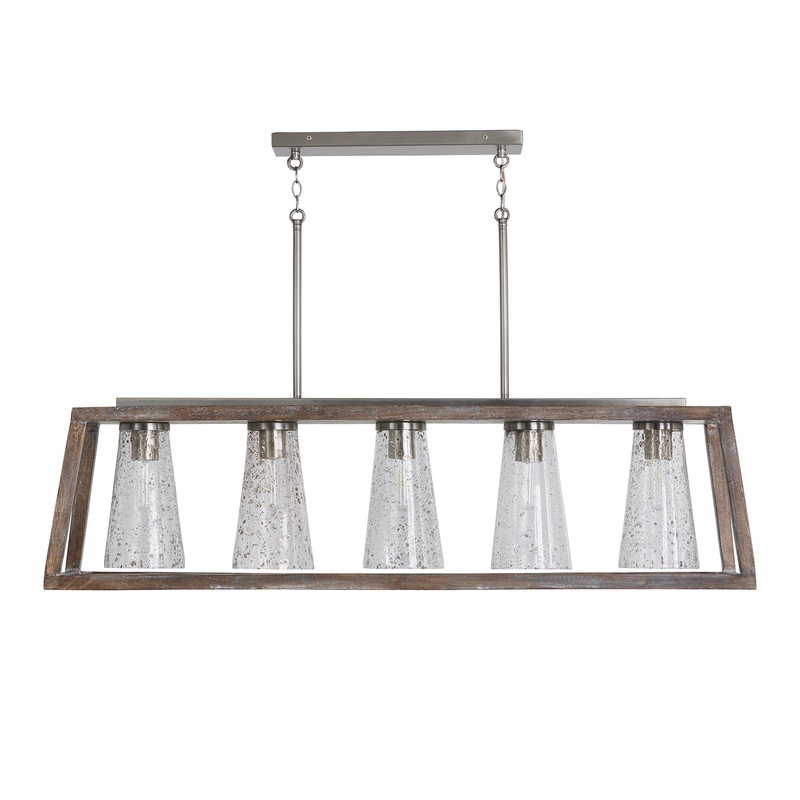 Capital Lighting 840551HN-504 Connor Five Light Island Pendant, Barnhouse and Matte Nickel