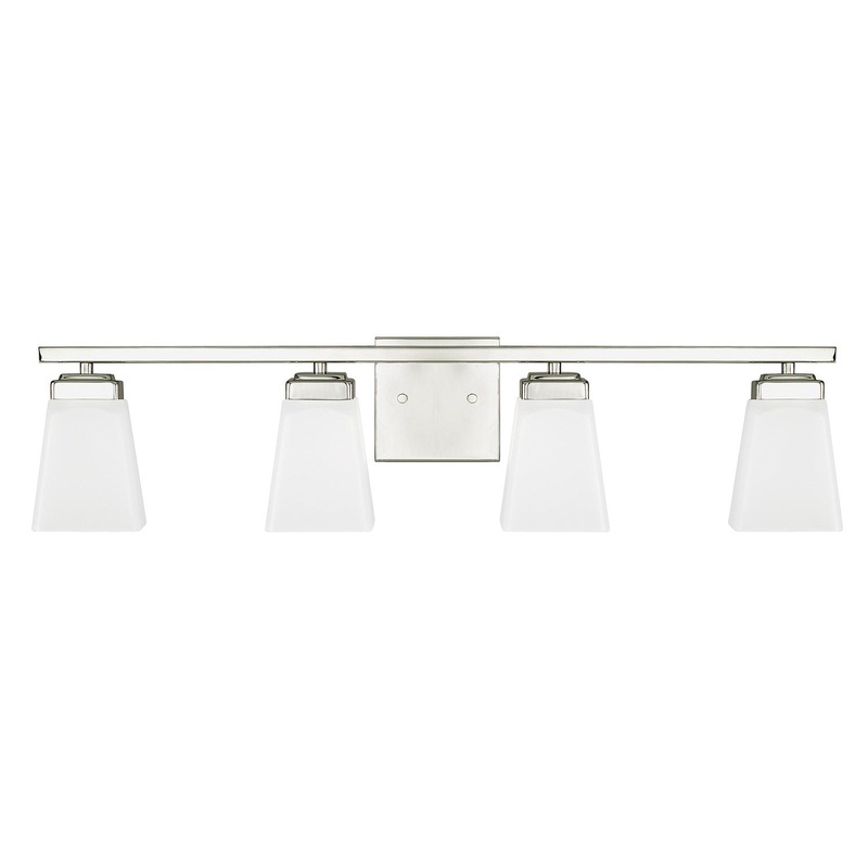 Capital Lighting 114441PN-334 Baxley Four Light Vanity, Polished Nickel