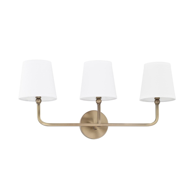 Capital Lighting 119331AD-674 Dawson Three Light Vanity, Aged Brass