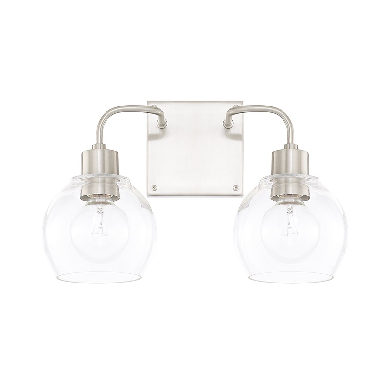 Capital Lighting 120021BN-426 Tanner Two Light Vanity, Brushed Nickel