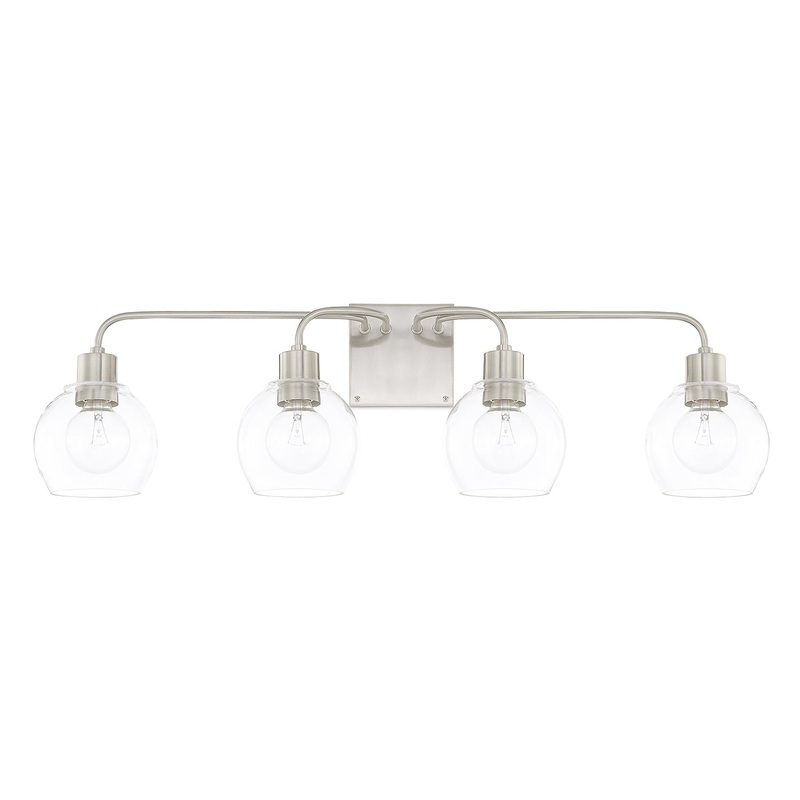 Capital Lighting 120041BN-426 Tanner Four Light Vanity, Brushed Nickel