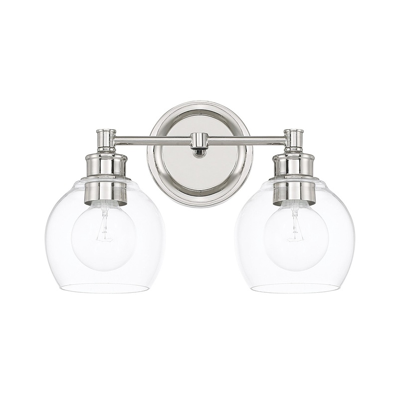 Capital Lighting 121121PN-426 Mid Century Two Light Vanity, Polished Nickel