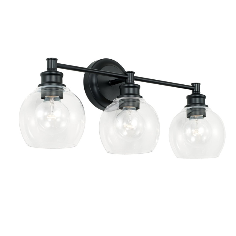 Capital Lighting 121131MB-426 Mid Century Three Light Vanity, Matte Black