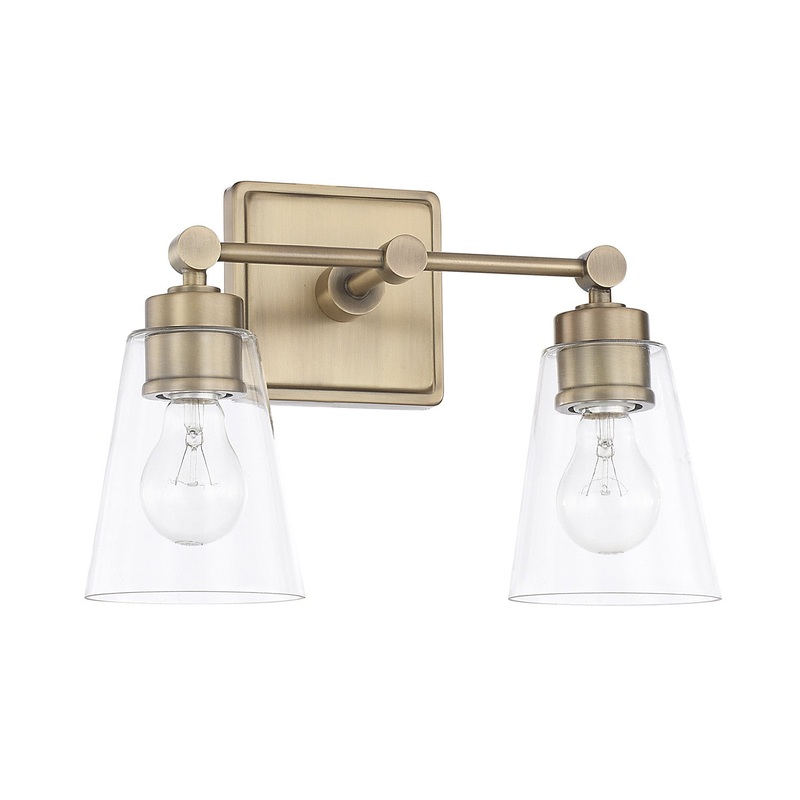 Capital Lighting 121821AD-432 Rory Two Light Vanity, Aged Brass
