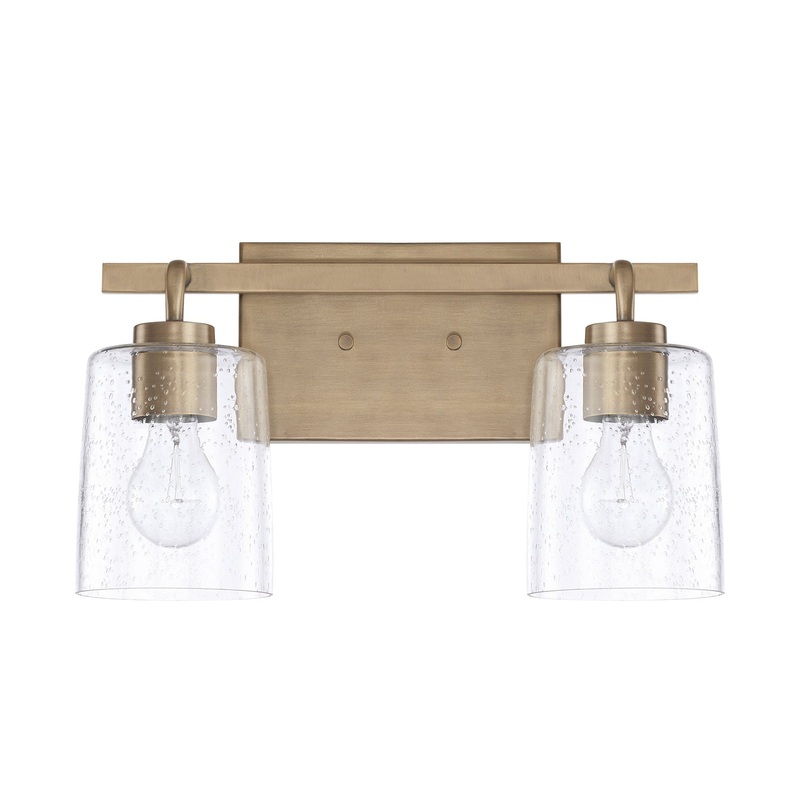 Capital Lighting 128521AD-449 Greyson Two Light Vanity, Aged Brass