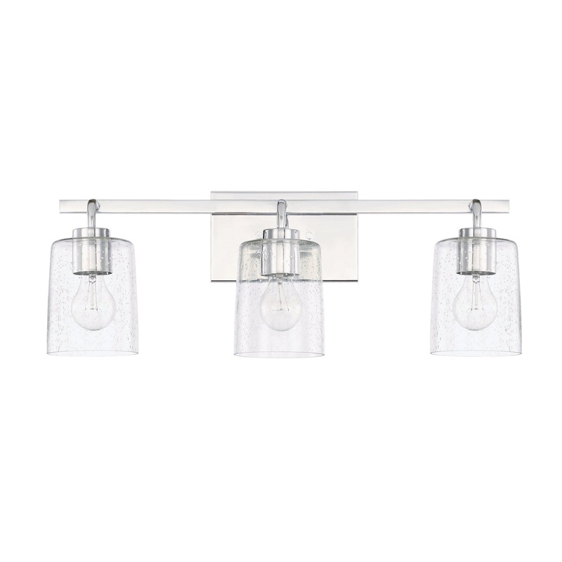Capital Lighting 128531CH-449 Greyson Three Light Vanity, Chrome