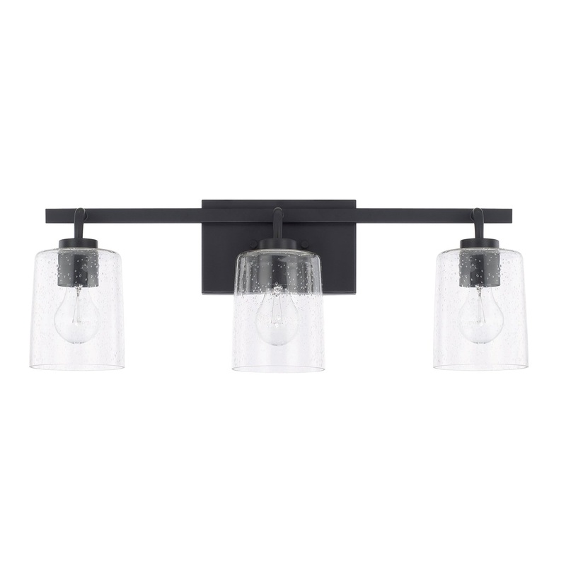 Capital Lighting 128531MB-449 Greyson Three Light Vanity, Matte Black