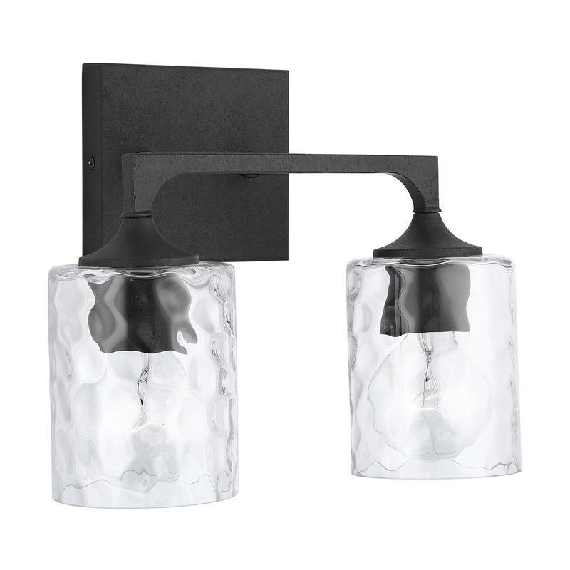 Capital Lighting 137321BI-486 Clint Two Light Vanity, Black Iron