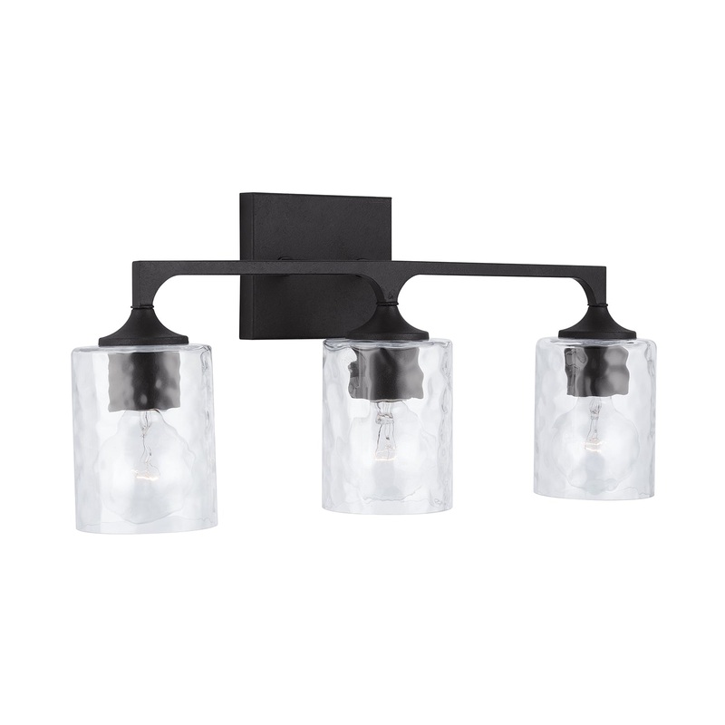 Capital Lighting 137331BI-486 Clint Three Light Vanity, Black Iron