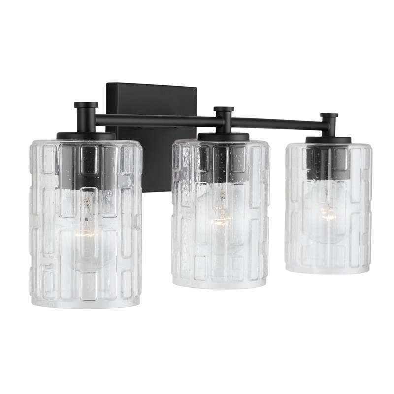 Capital Lighting 138331MB-491 Emerson Three Light Vanity, Matte Black