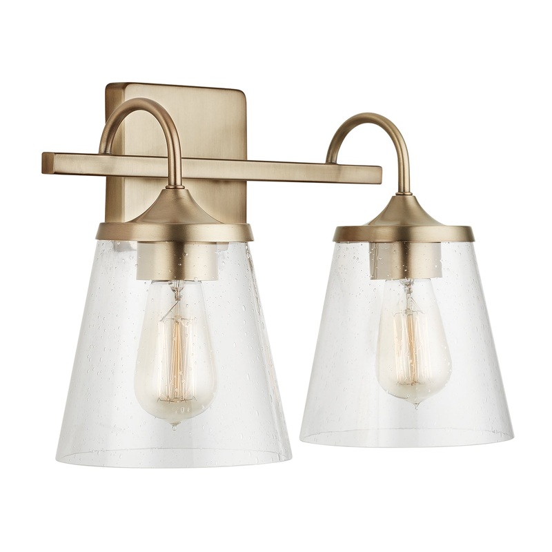 Capital Lighting 139122AD-496 Jayne Two Light Vanity, Aged Brass