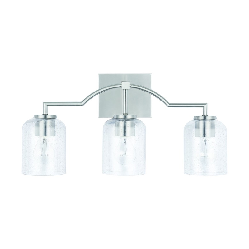 Capital Lighting 139331BN-500 Carter Three Light Vanity, Brushed Nickel