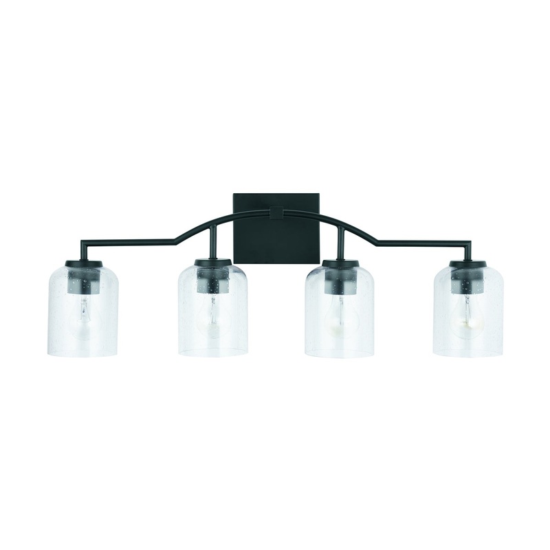 Capital Lighting 139341MB-500 Carter Four Light Vanity, Matte Black (Discontinued)