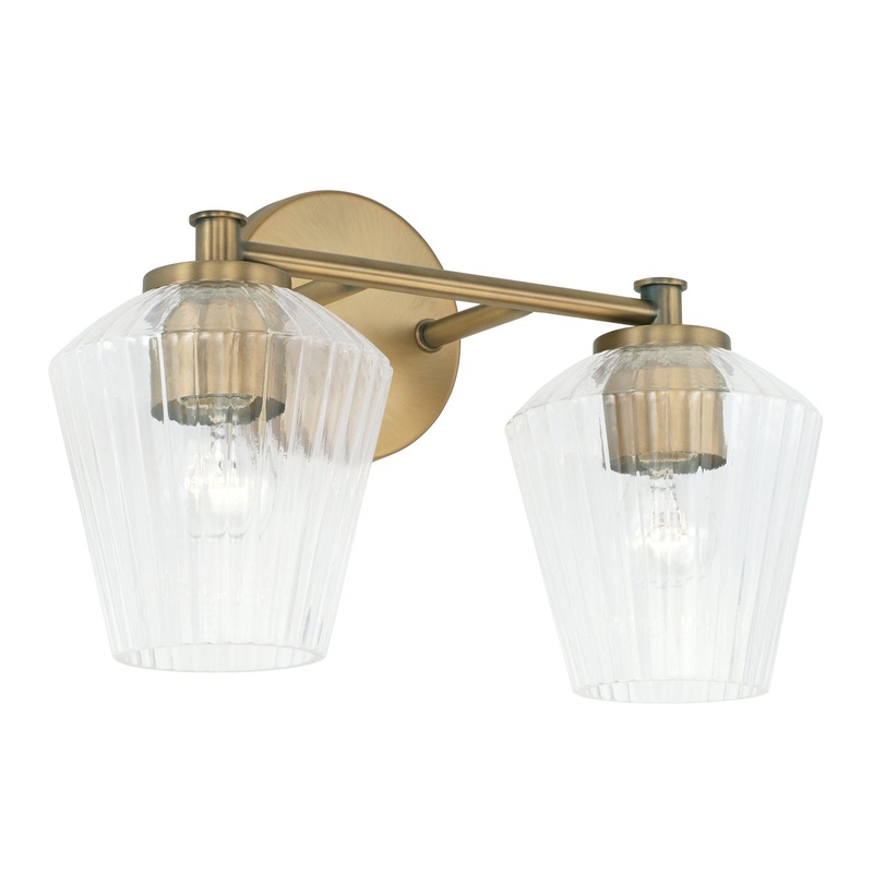Capital Lighting 141421AD-507 Beau Two Light Vanity, Aged Brass