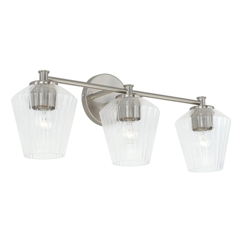 Capital Lighting 141431BN-507 Beau Three Light Vanity, Brushed Nickel