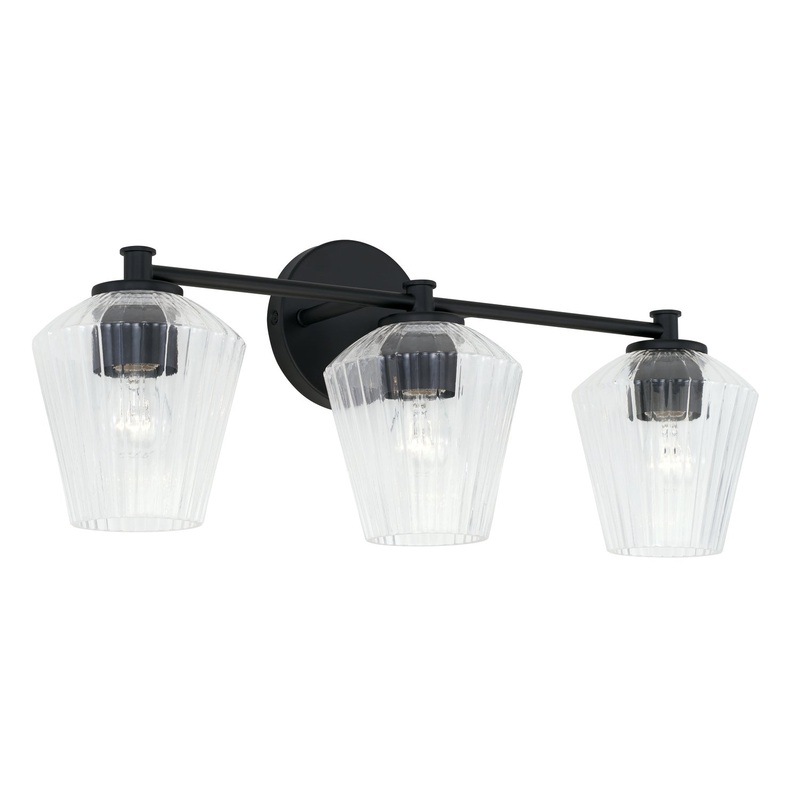Capital Lighting 141431MB-507 Beau Three Light Vanity, Matte Black