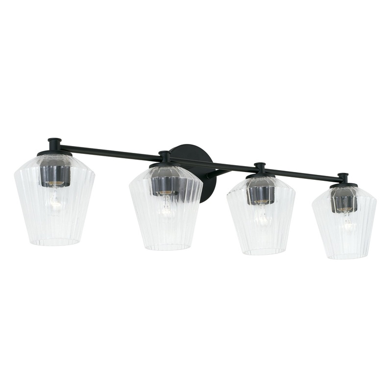 Capital Lighting 141441MB-507 Beau Four Light Vanity, Matte Black (Discontinued)