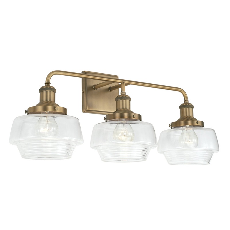 Capital Lighting 142231AD-511 Miller Three Light Vanity, Aged Brass (Discontinued)
